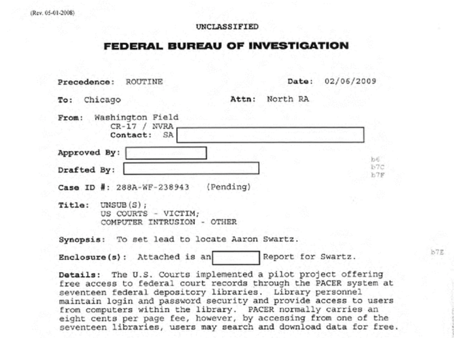 Aaron Swartz FBI File