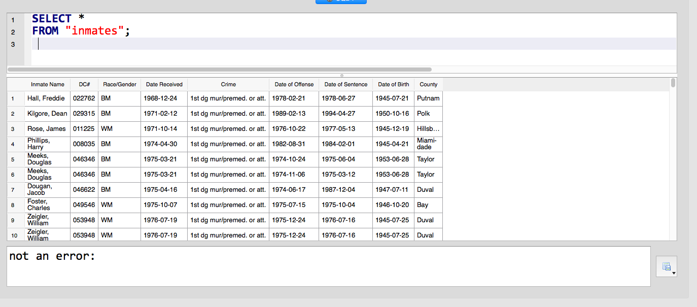 sqlite transaction select