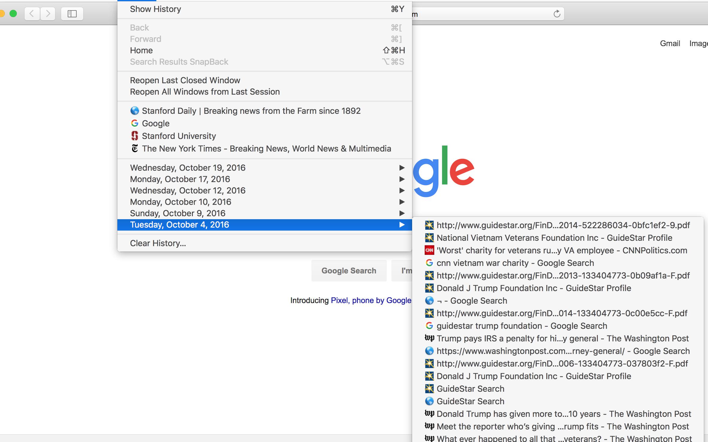 safari history menu expand date